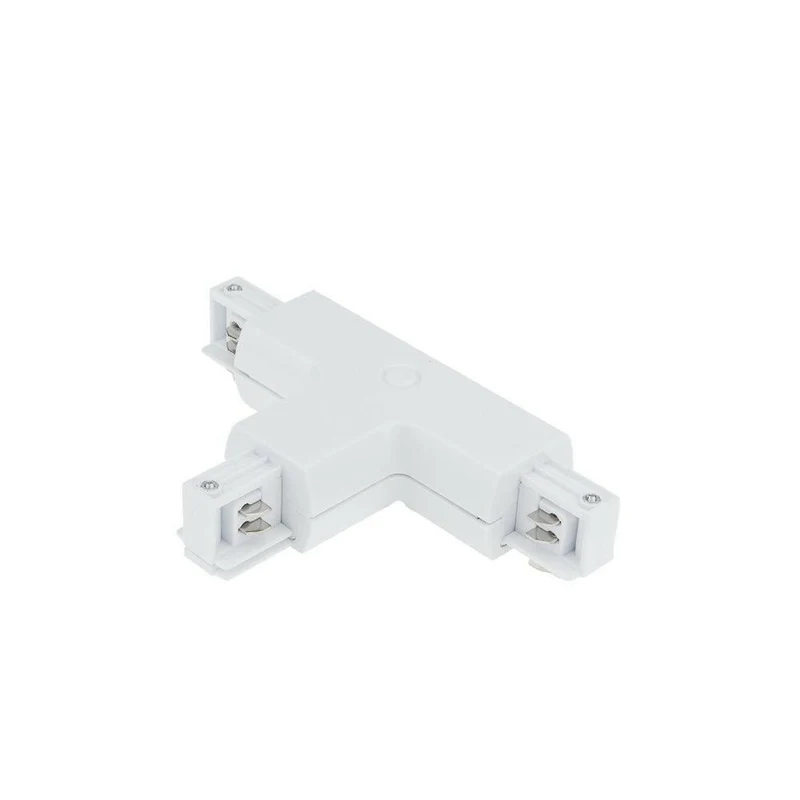 3-Wege Schienenverbinder mit Einspeisung für 3-Phasen-Schiene, T-Form, weiß