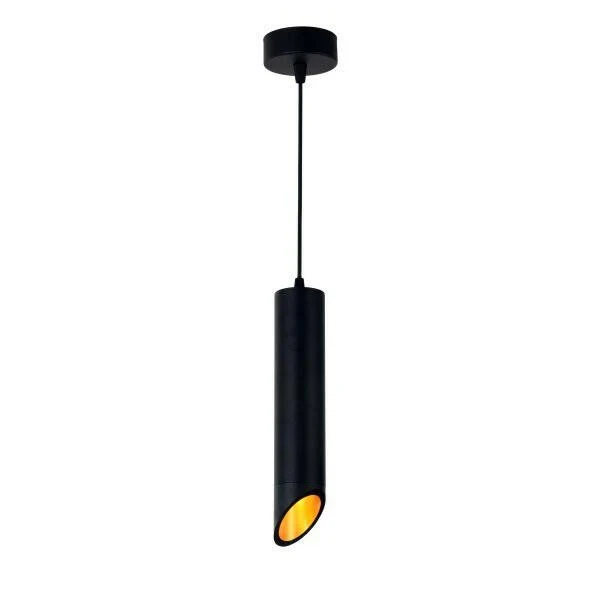 Aufbau-Hängeleuchte für GU10- /MR16-Leuchtmittel, Alu, Röhrenform, schwarz + gold