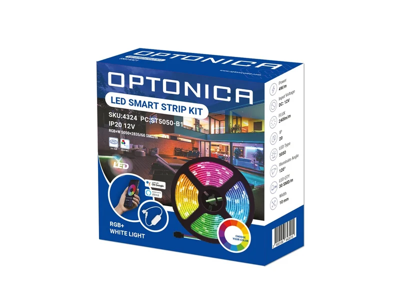 LED-Leuchtstreifen Set, RGB+CCT, 12 V, 5050 + 2835, Netzteil + ALEXA + GOOGLE Home, 3 m