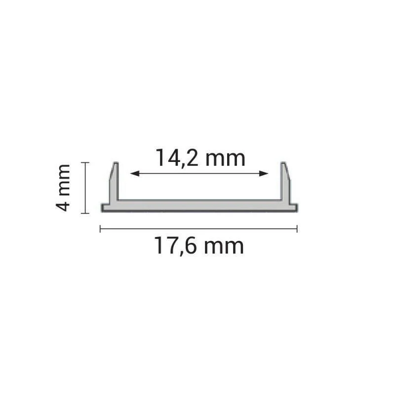 Aluprofil-Set, für LED-Streifen, flexibel, Aufbau, mit Diffusor und Clips, 1m