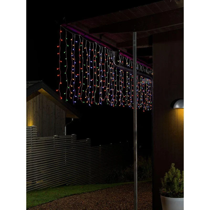 LED Lichtervorhang mit bunten Globes 400 bunte Dioden IP44