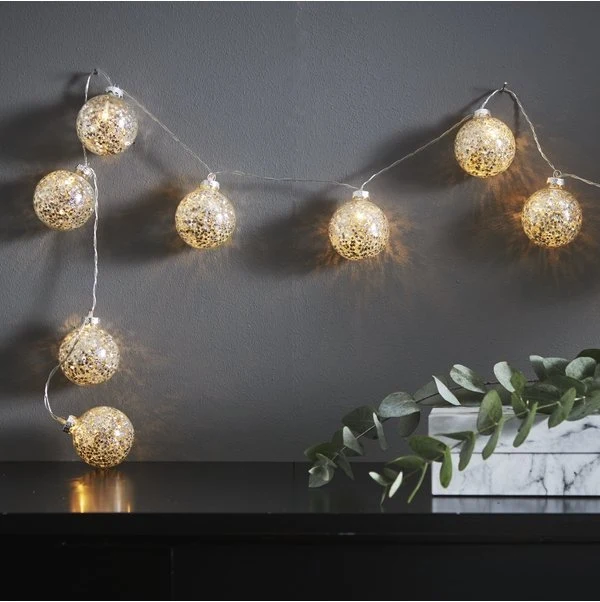 Wunderschöne Lichterkette mit Sternen, 3x AA Batterie,15 x 5 LED