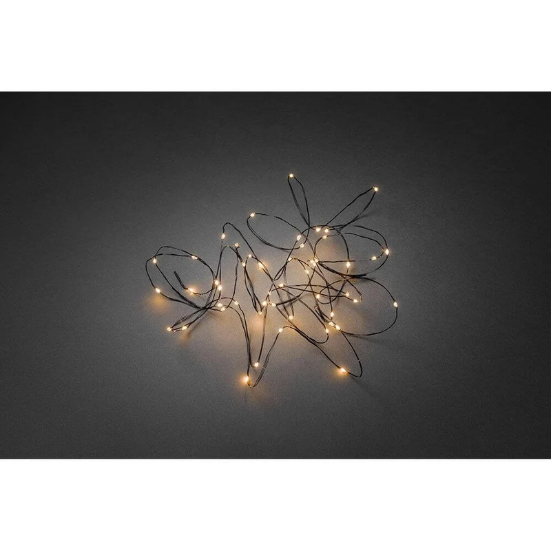 LED Tropfenlichterkette 100 bernsteinfarbene Dioden schwarzer Draht
