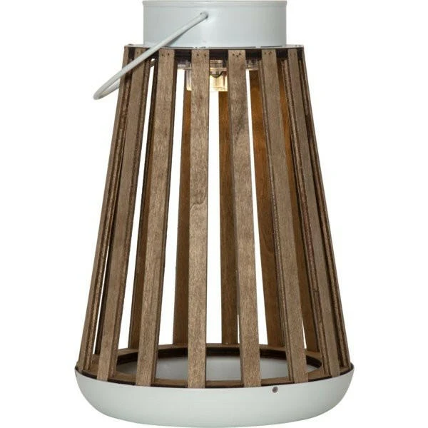 Dekorative LED Solar-Laterne "Catania" aus Holz und Metall