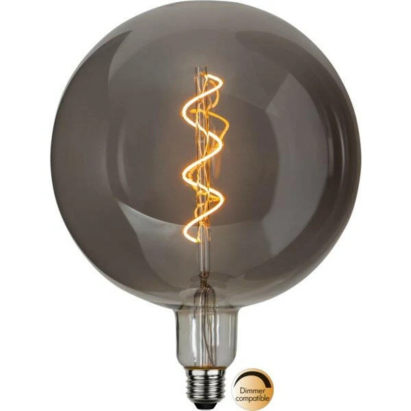 Dekorative, dimmbare LED Leuchte im industrial Design mit Smokey-Glas