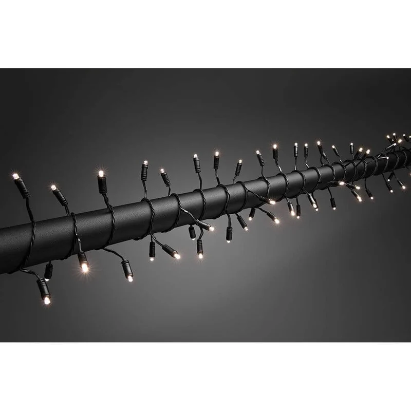 LED Lichterkette mit Lauflicht und verlängertem Steg: 4cm 120 Warmweiße Dioden IP44