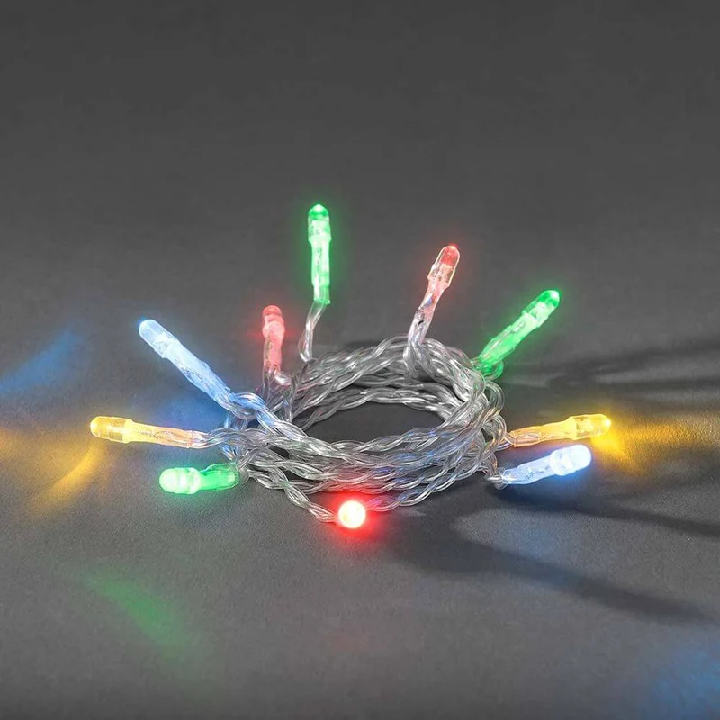 LED Lichterkette Timer 30 bunte Dioden batteriebetrieben