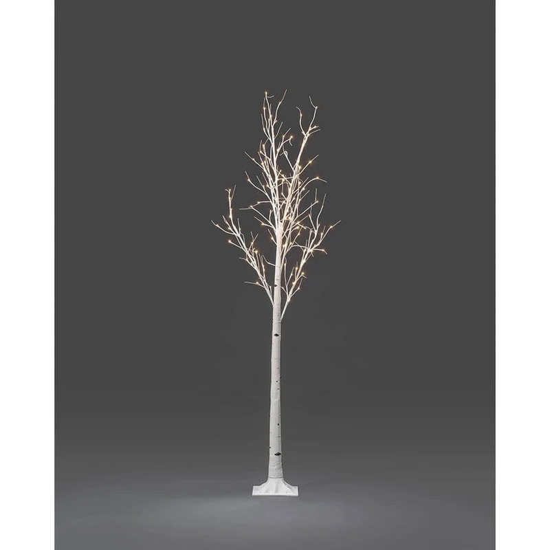 LED Birke groß weiß 120 Warmweiße Dioden
