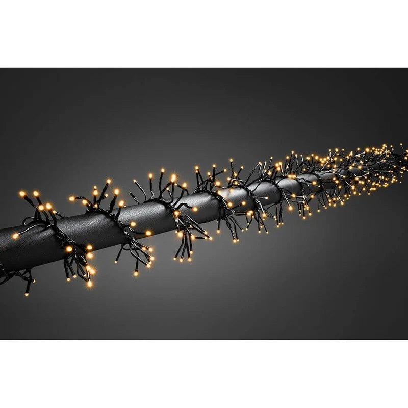9m Micro LED Büschellichterkette Cluster mit 8 Funktionen 960 bernsteinfarbene Dioden IP44