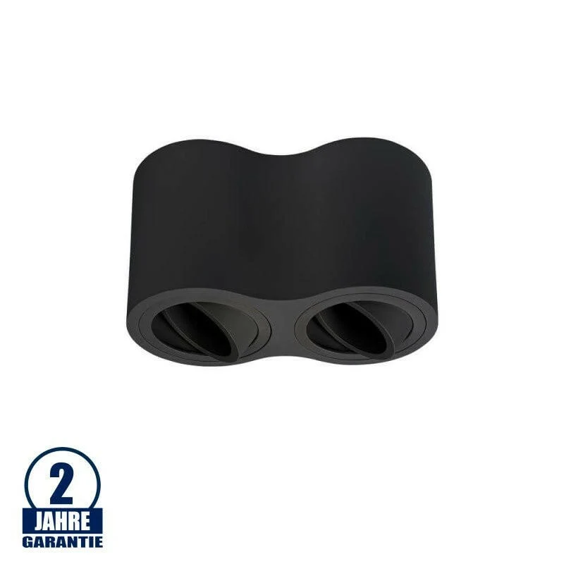 Deckenstrahler schwenkbar, 2 x GU10, schwarz
