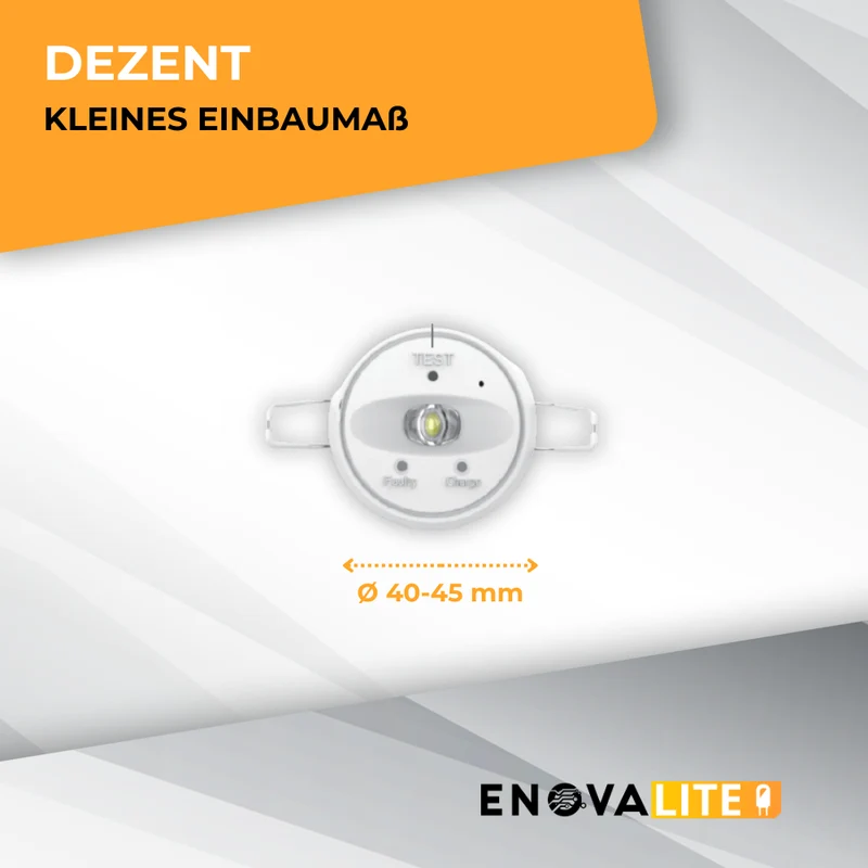 LED-Notstrom Downlight mit Notstromakku 3h, TEST-Funktion, Dauer- & Notbetrieb