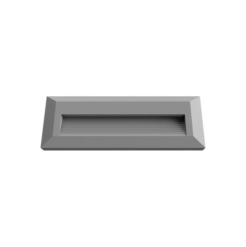 LED Stufenleuchte, 3 W, 100 lm, IP65, warmweiß (3000K), grau, rechteckig