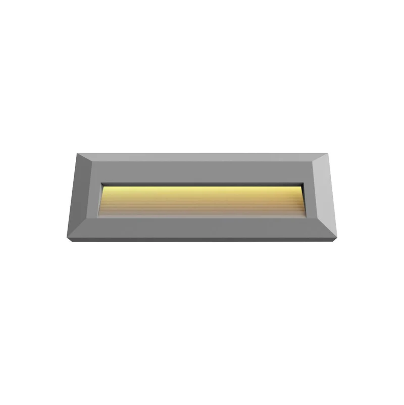 LED Stufenleuchte, 3 W, 100 lm, IP65, warmweiß (3000K), grau, rechteckig