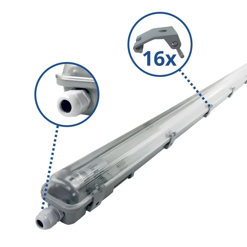 LED-Wannenleuchte, 22 W, 2000 lm, 4500 K, 158,5 cm, IP65, 1 flammig