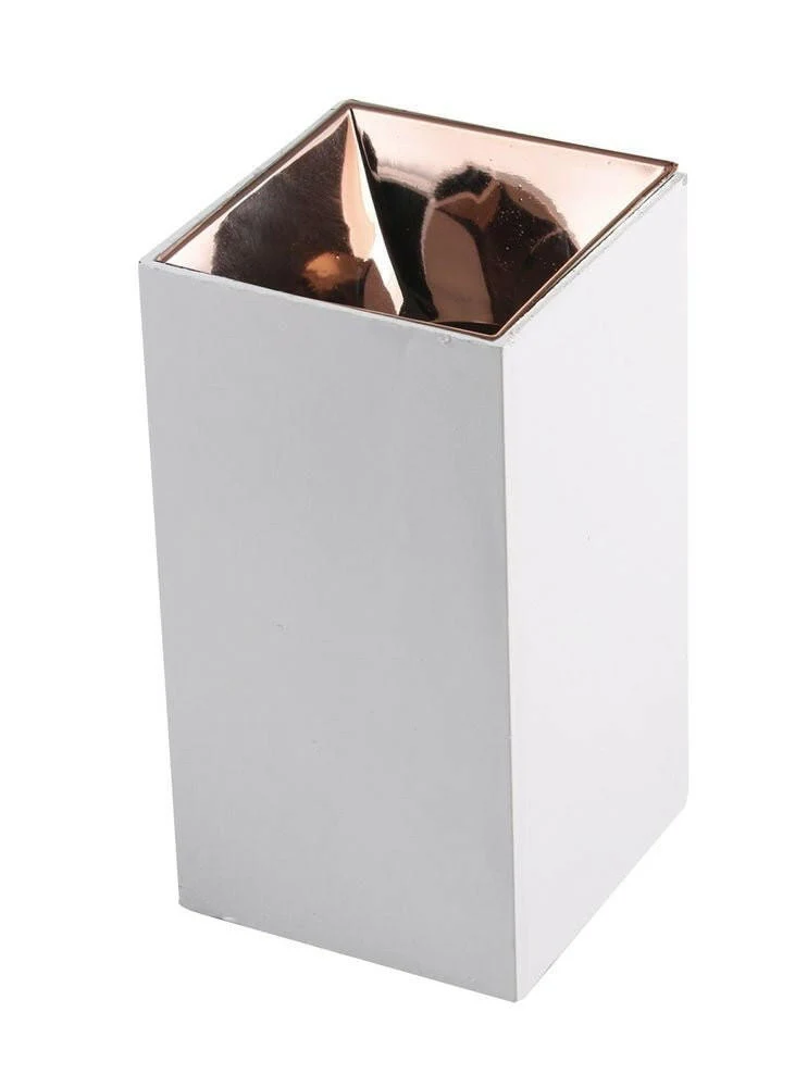 Aufbauspot für GU10- /MR16-Leuchtmittel, eckig, weiß, rose´-gold Reflektor