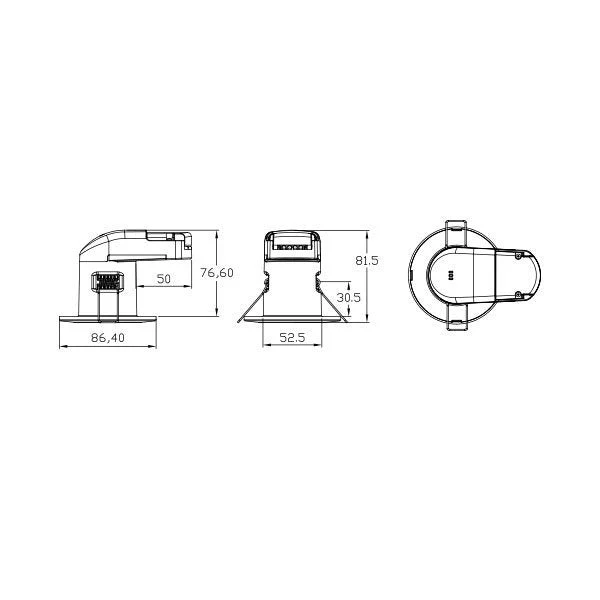 LED Einbaustrahler feuerbeständig, 6 W, 540 lm, 3000 K – dimmbar, IP65
