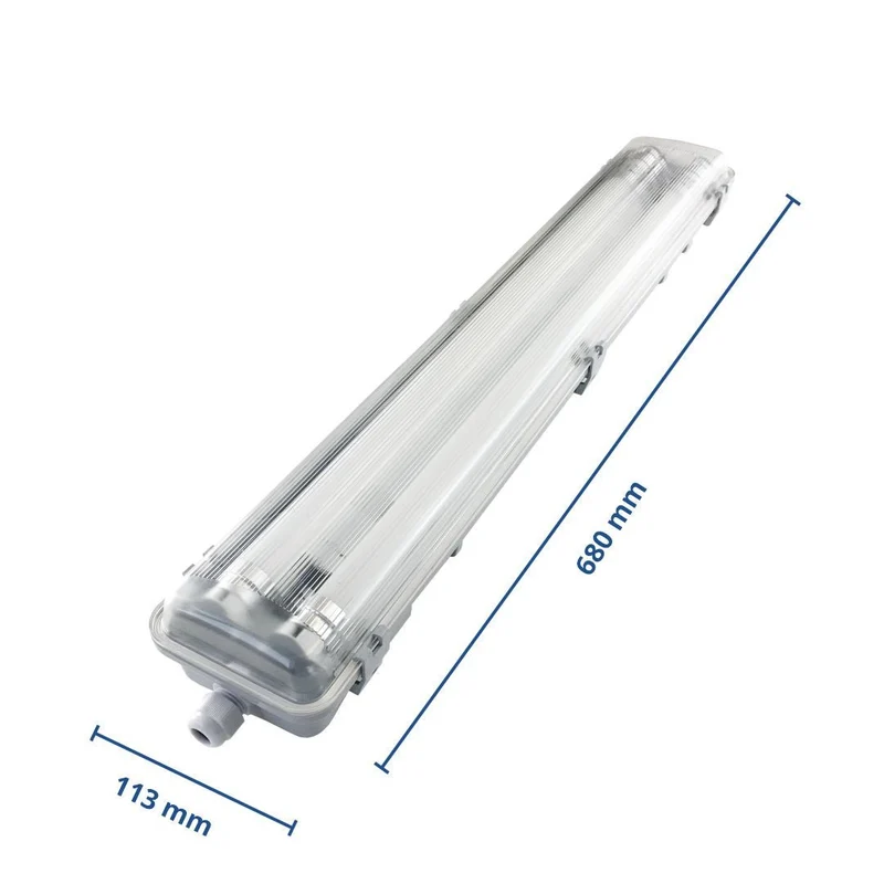 LED-Wannenleuchte, 18 W, 1600 lm, 4500 K, 68,0 cm, IP65, 2 flammig