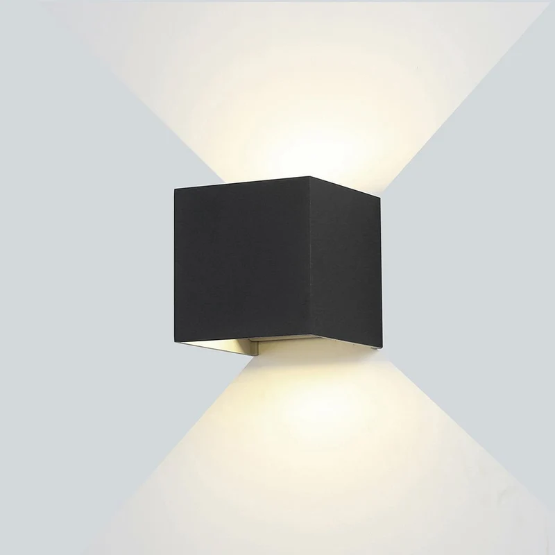 LED Wandleuchte, 12 W, IP54, 1320 lm, 3000K, schwarz