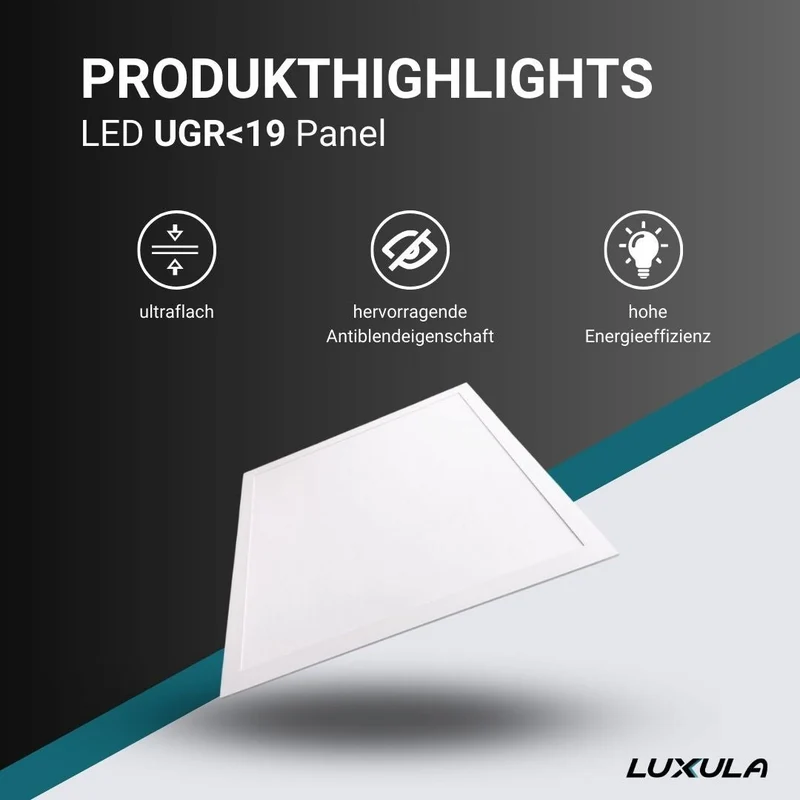 2er Pack LED Panel, 62x62 cm, UGR<19, 36W, 3600lm, 4000K