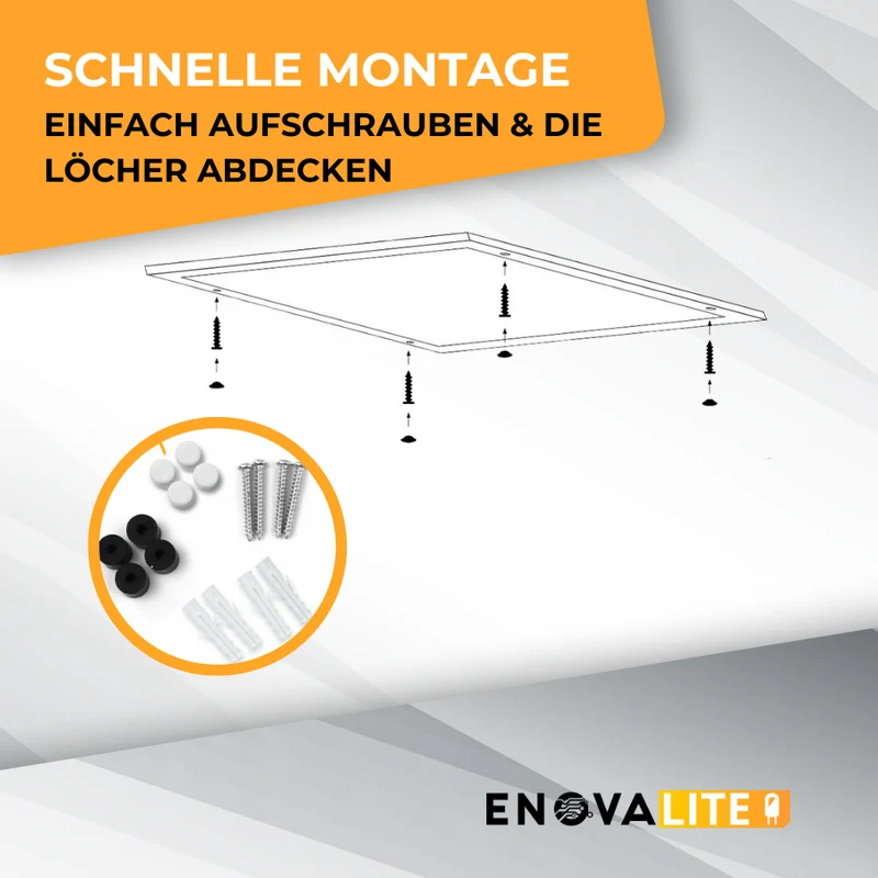 LED Aufbaupanel mit Netzteil, 60x60 cm, 30 W, 3300 lm, 4000 K
