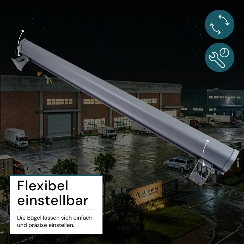 LED-Hallenleuchte, linear, 150 W, 18700 lm, 5000 K (neutralweiß), IP65, grau