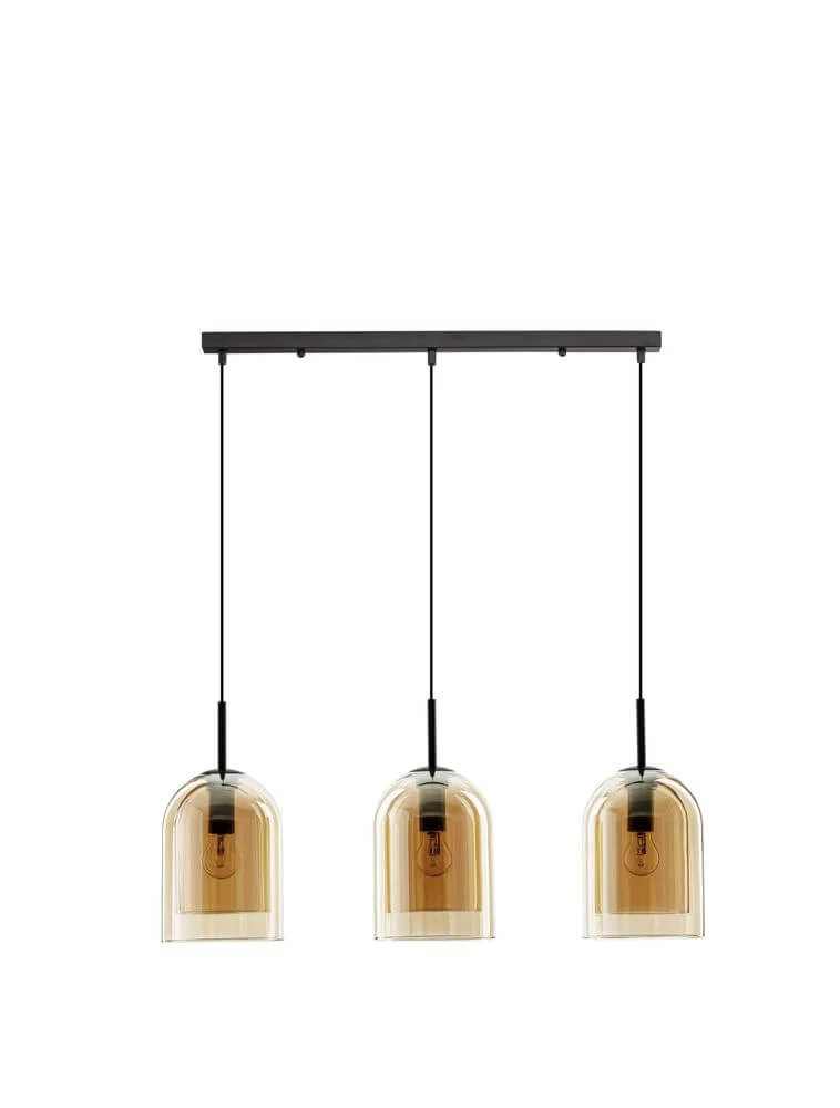 Velor Pendelleuchte Balken 70cm E27 3-flammig
