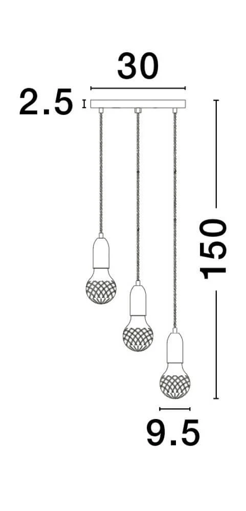 Veda Pendelleuchte G9 3-flammig Ø 30cm