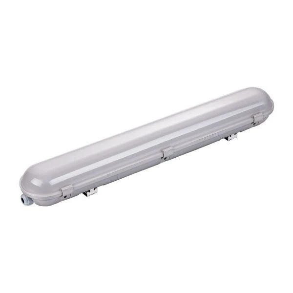 Sensor-LED-Wannenleuchte IP65, 120 cm, 40 W, 6000 K, rostfreie Clips, Steckerkabeldurchführung