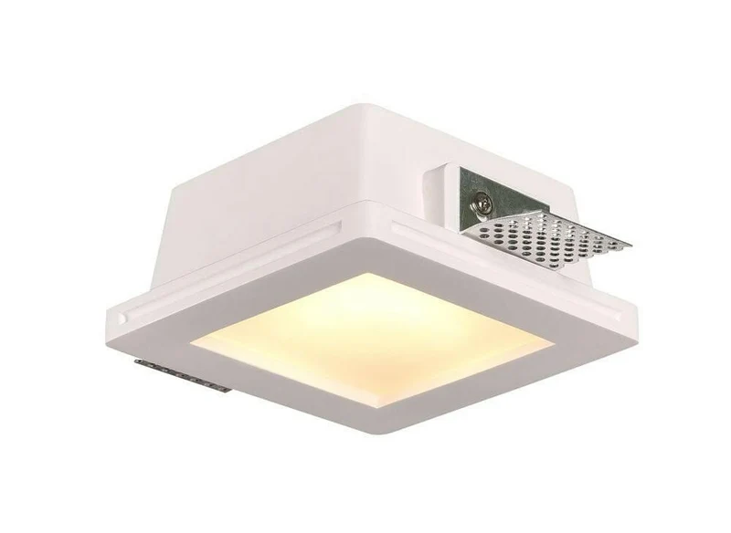 Deckeneinbauspot Trimless für GU10- /MR16-Leuchtmittel, mattes Glas, weiß, eckig