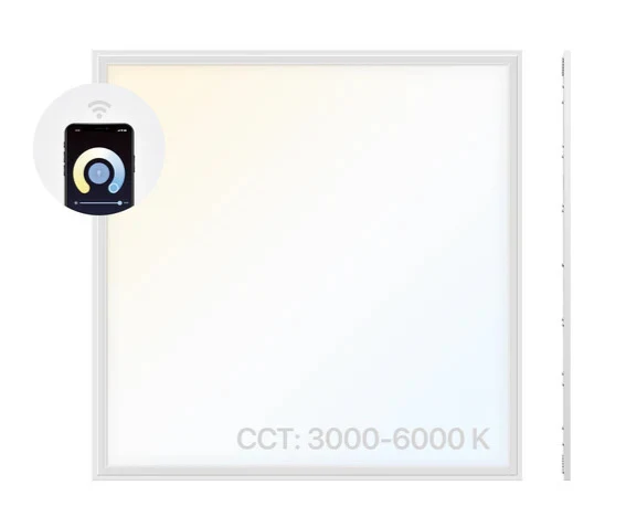 LED-Panel 62x62 cm, CRI 90, 40 W, 3000-6000 K, CCT, 3600 lm, SmartLife-App