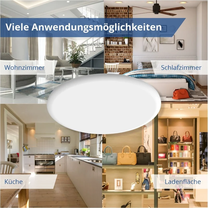 LED-Einbaupanel, rahmenlos, rund, 18 W, 1500 lm, 2700 K, IP54
