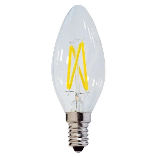 LED Filament Leuchtmittel E14, C35, 4 W, 400 lm, 2700 K, dimmbar
