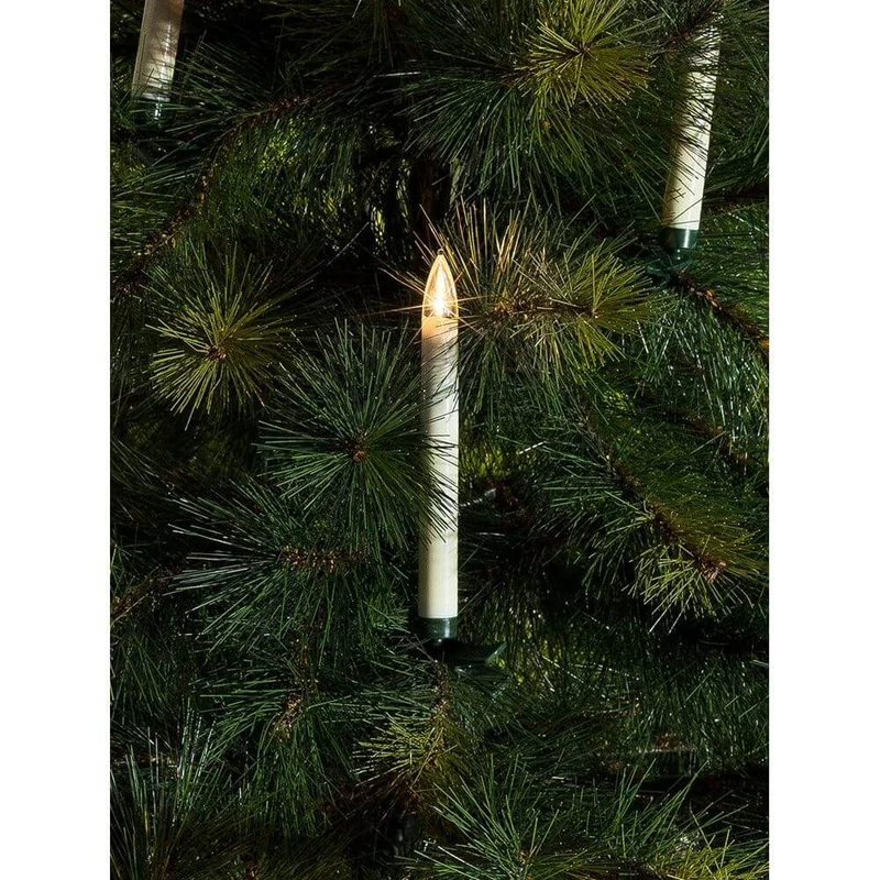 LED Baumbeleuchtung 10 Kerzen Fernbedienung Warmweiße batteriebetrieben IP44