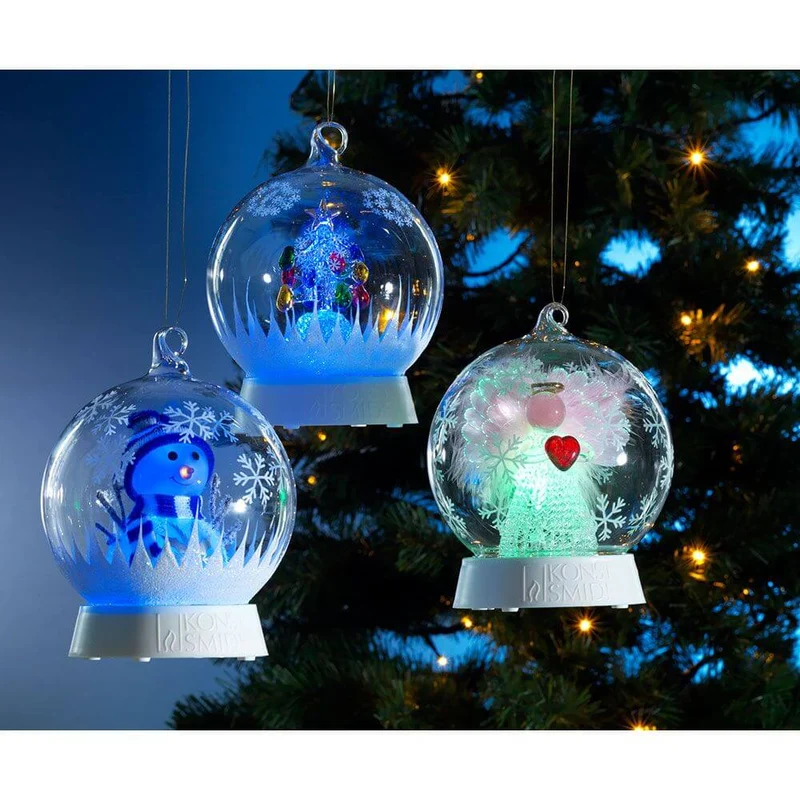 Glaskugel Weihnachtsbaum mit 3 Funktionen Timer RGB-Farbwechsel 1 RGB Diode batteriebetrieben