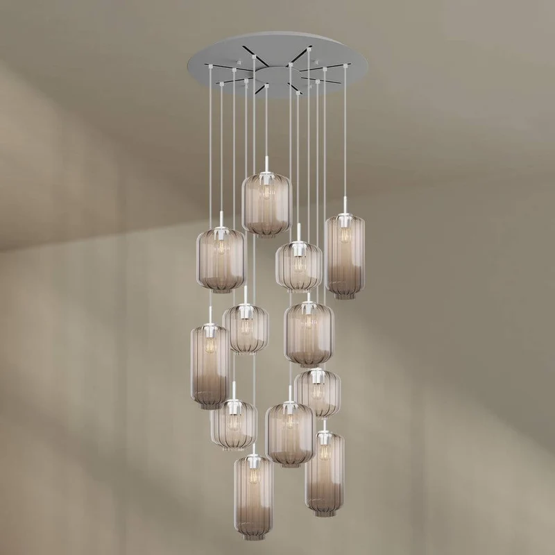 s.luce Velo Galerielampe 12-flammig Ø 80cm Baldachin Ø 18/20/25cm