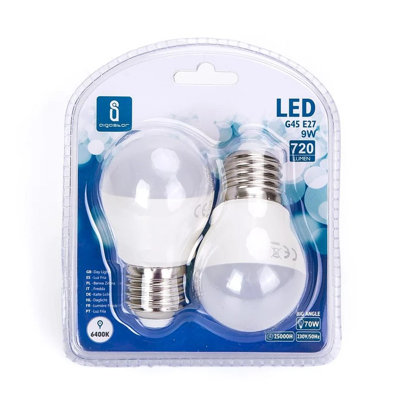 LED Leuchtmittel, E27, 9 W, 840 lm, 6500 K, 2er
