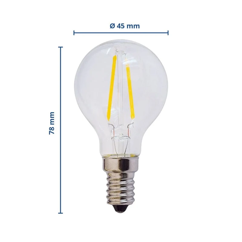 LED Filament Leuchtmittel E14, G45, 4 W, 400 lm, 6000 K