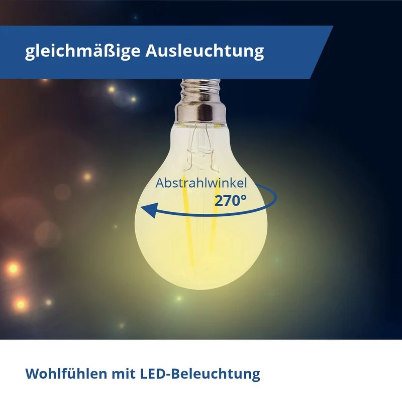 LED Filament Leuchtmittel E14, G45, 4 W, 400 lm, 6000 K