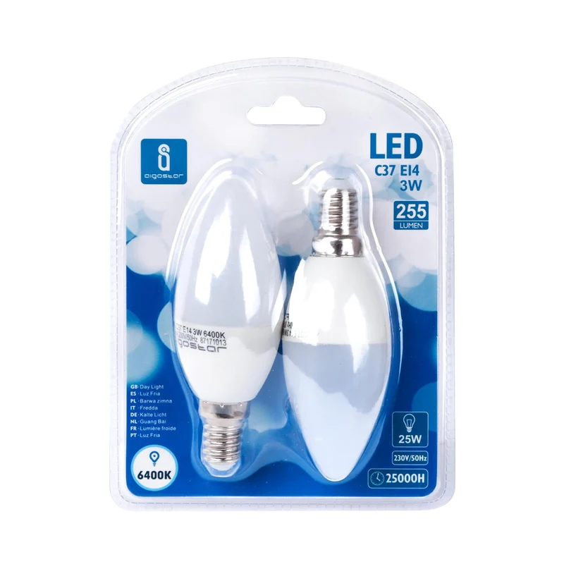 LED Leuchtmittel, E14, 3 W, 255 lm, 6500 K, 2 Stk.