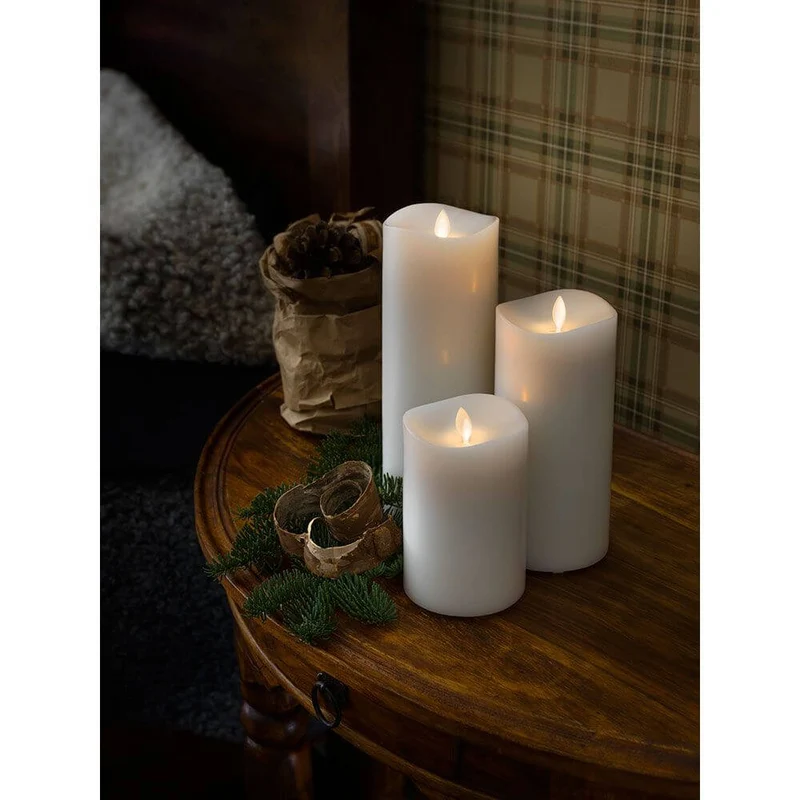LED Duftkerze weiß flackernd mit Lavendel-Duftpad Timer batteriebetrieben