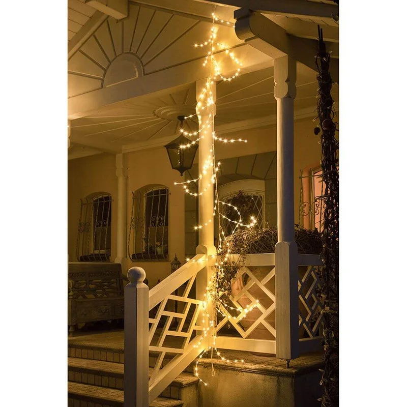 LED Dekoration variabel als Lichterkranz Lichtergirlande weiß 240 Warmweiße Dioden IP44