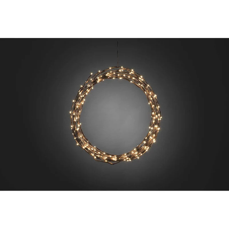 LED Dekoration variabel als Lichterkranz Lichtergirlande braun 240 Warmweiße Dioden IP44