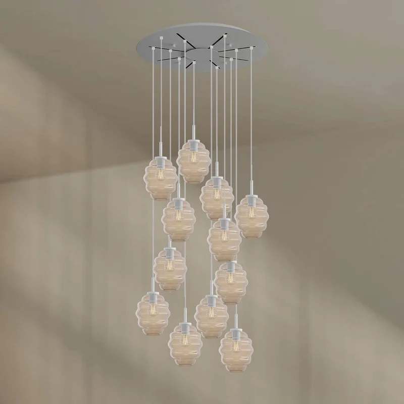 s.luce Echos Galerieleuchte 12-flammig Ø 80cm Baldachin Ø 18cm