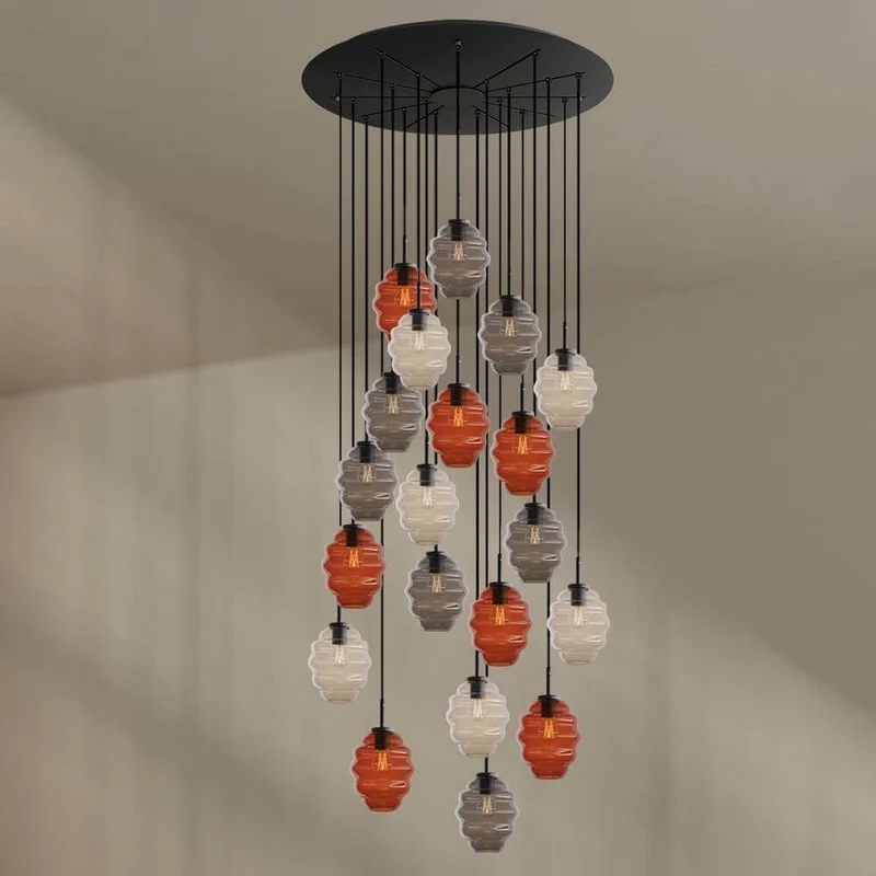 s.luce Echos Galerieleuchte 20-flammig Ø 120cm Baldachin Ø 18cm