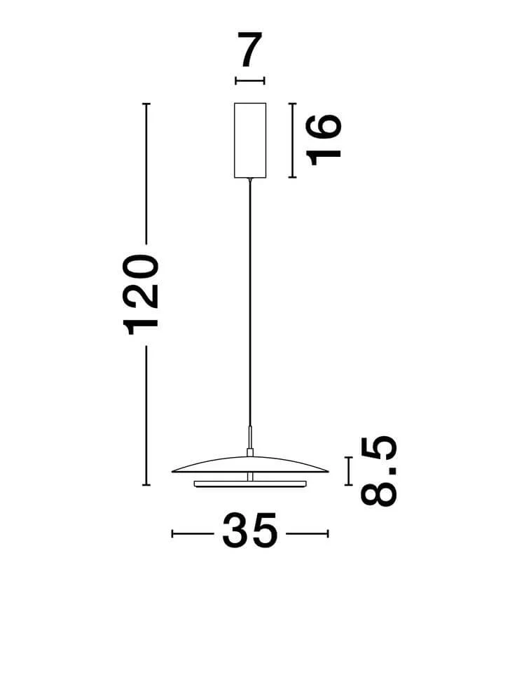 Olos LED Pendelleuchte 3000K Weiß,Chrom