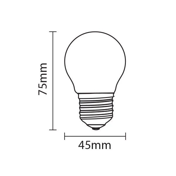 LED-Leuchtmittel, E27, G45, 2W, 200lm, 6000K
