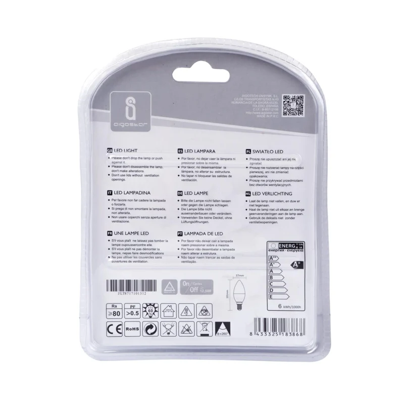LED Leuchtmittel, E14, 6 W, 510 lm, 6500 K, 2 Stk.