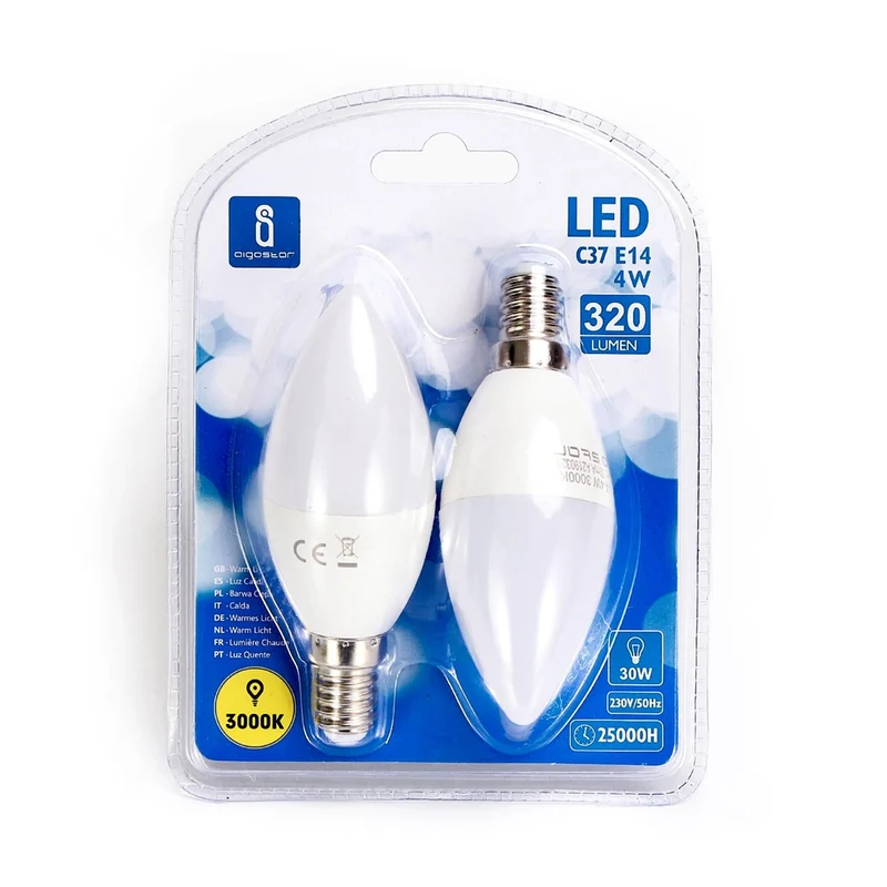 LED Leuchtmittel, E14, 4 W, 340 lm, 3000 K, 2 Stk.