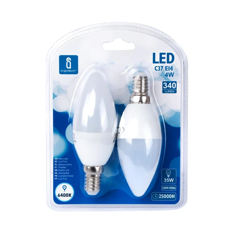 LED Leuchtmittel, E14, 4 W, 340 lm, 6500 K, 2 Stk.