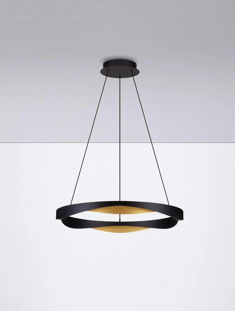 Radon LED Pendelleuchte 3000K Schwarz, Gold